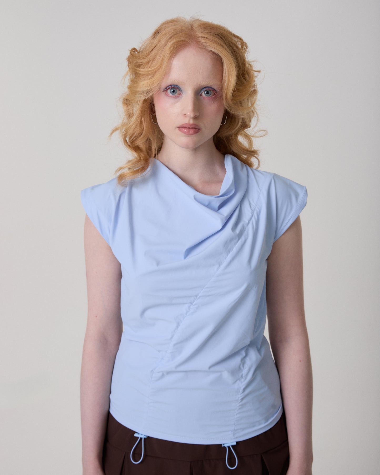 TOP SATINE AZUL