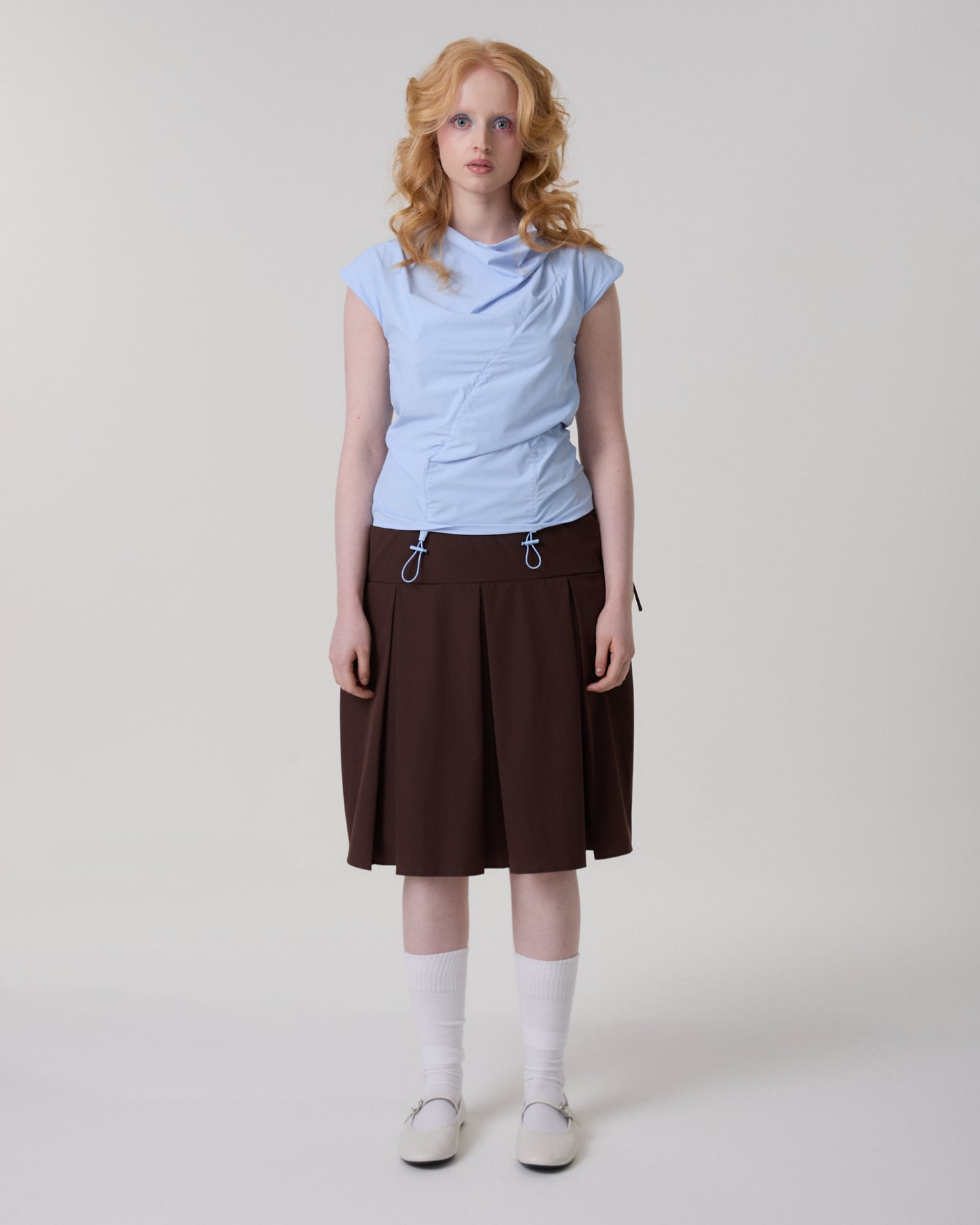 TOP SATINE AZUL