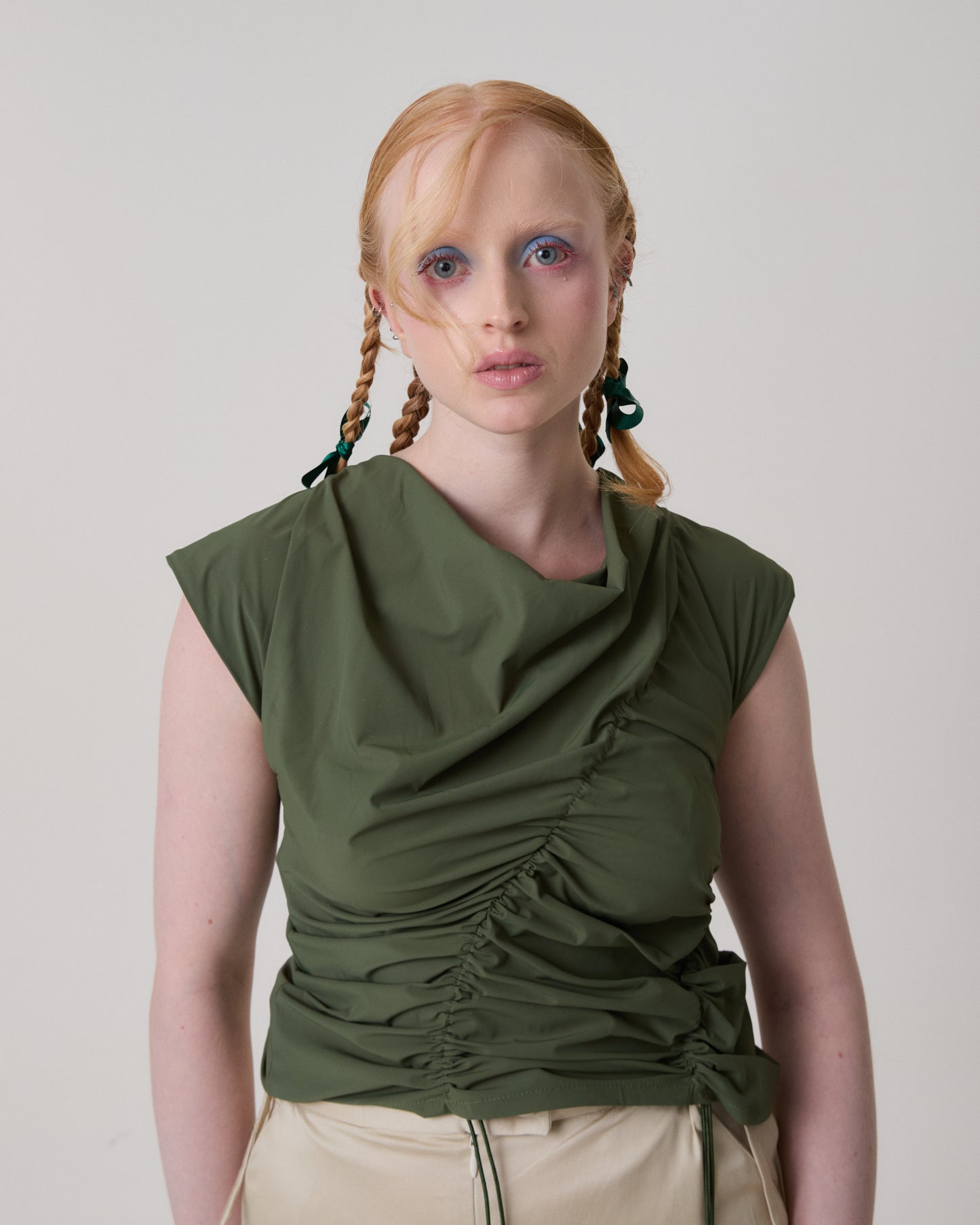 TOP SATINE VERDE