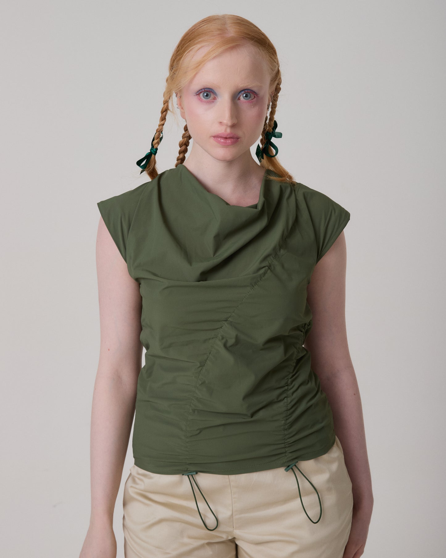 TOP SATINE VERDE