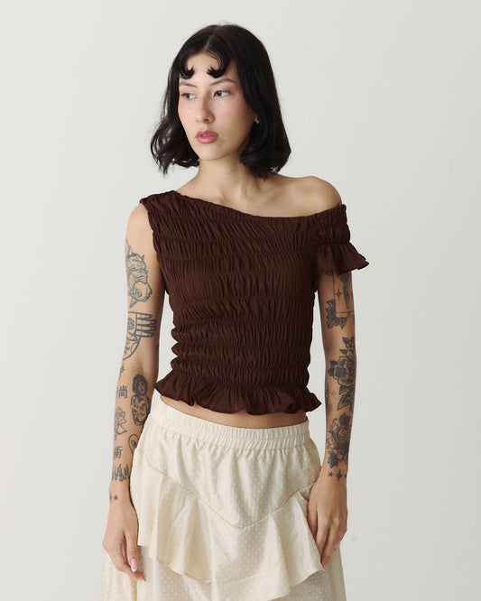 Top Cleo marrom