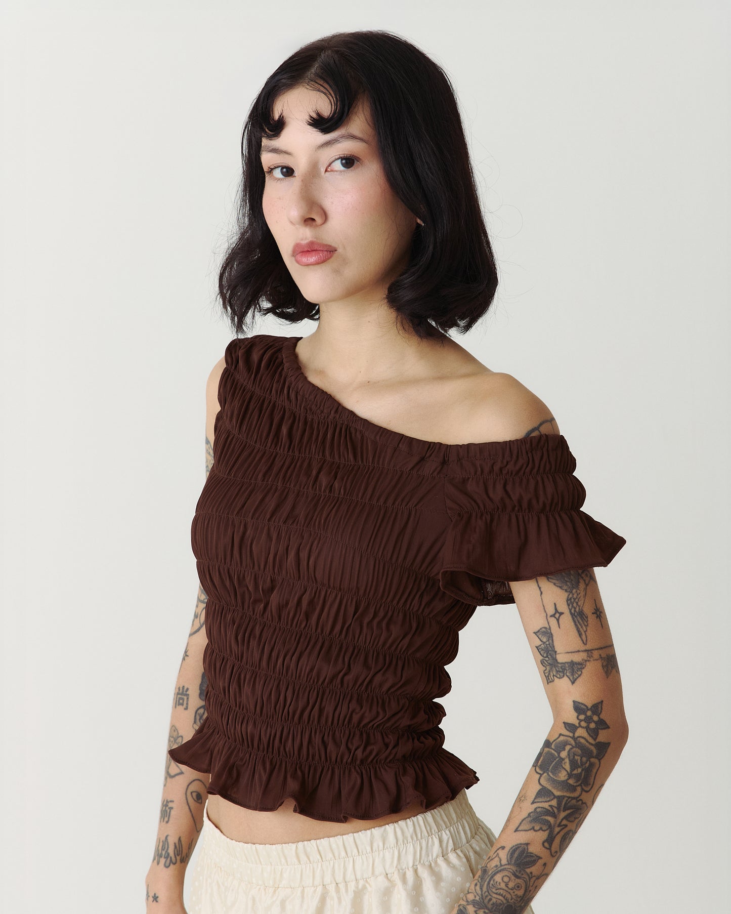 Top Cleo marrom