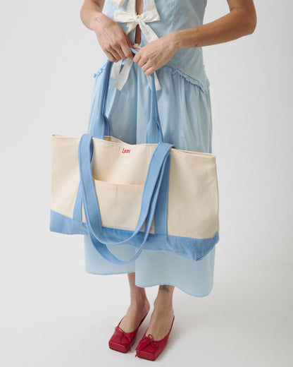 Bolsa Leoni off-white/azul