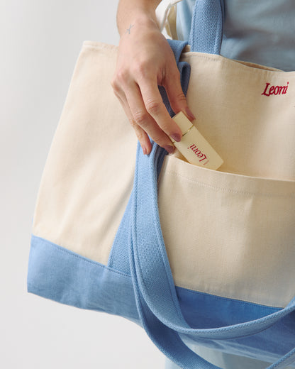 Bolsa Leoni off-white/azul