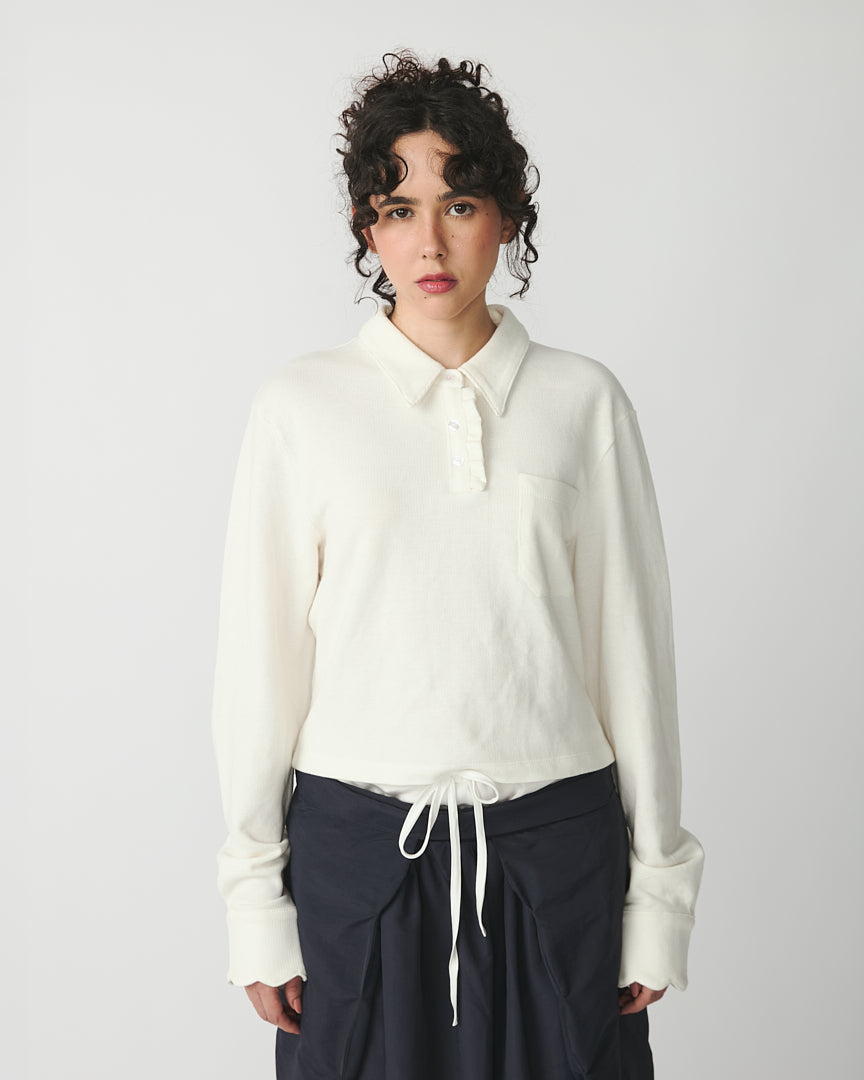 Polo Leoni manga longa off-white