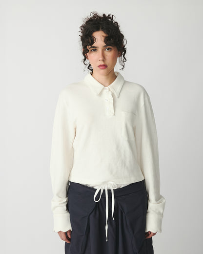 Polo Leoni manga longa off-white