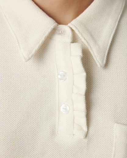 Polo Leoni manga longa off-white