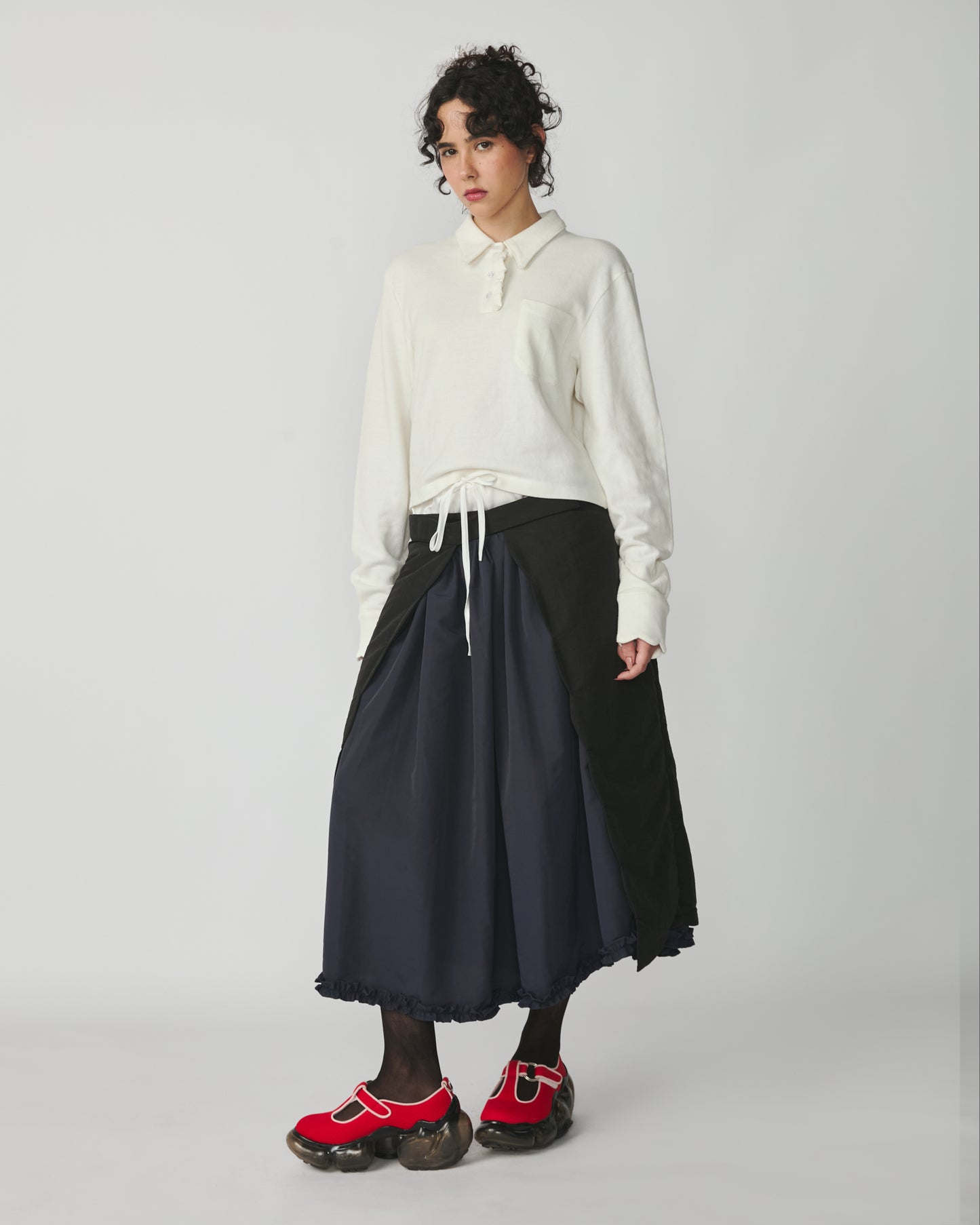 Polo Leoni manga longa off-white
