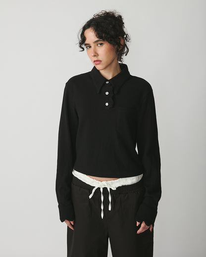 Polo Leoni manga longa preto
