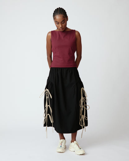 [PRÉ-VENDA] SAIA MIDI LIZZY PRETO