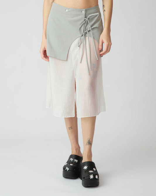 Saia Midi Carolyn Cinza