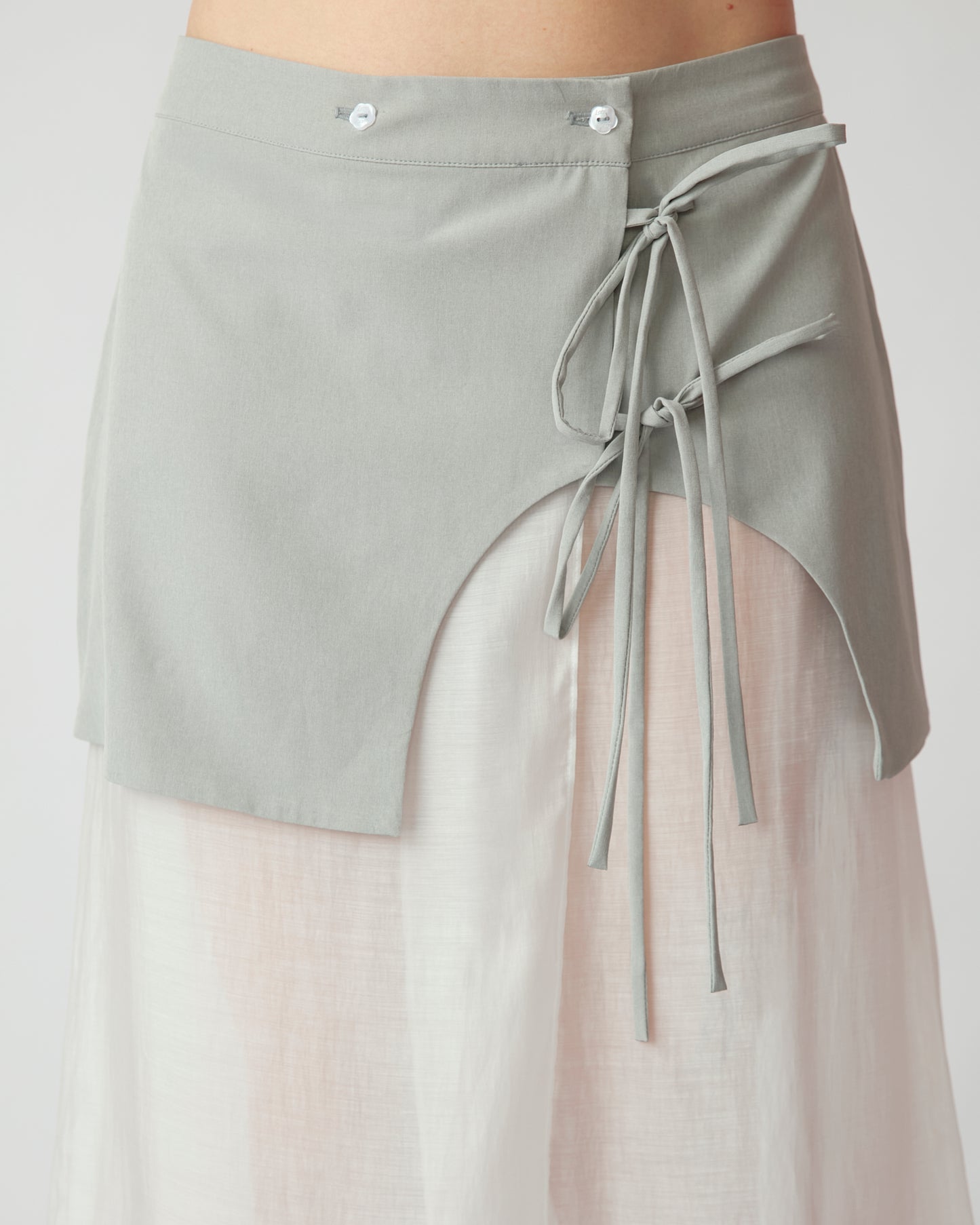 Saia Midi Carolyn Cinza