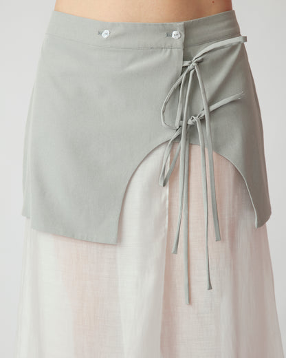 Saia Midi Carolyn Cinza