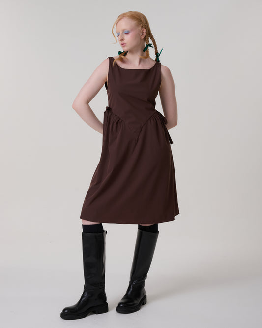VESTIDO SALLY MARROM