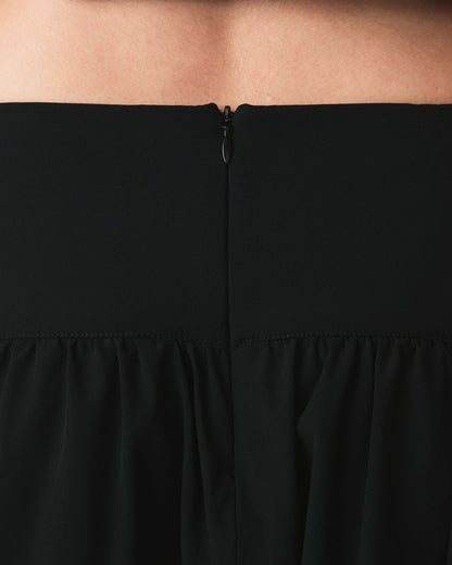 Saia Midi Bell Preto — costas com zíper
