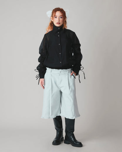 Jaqueta Tule Audre Preto — look frente